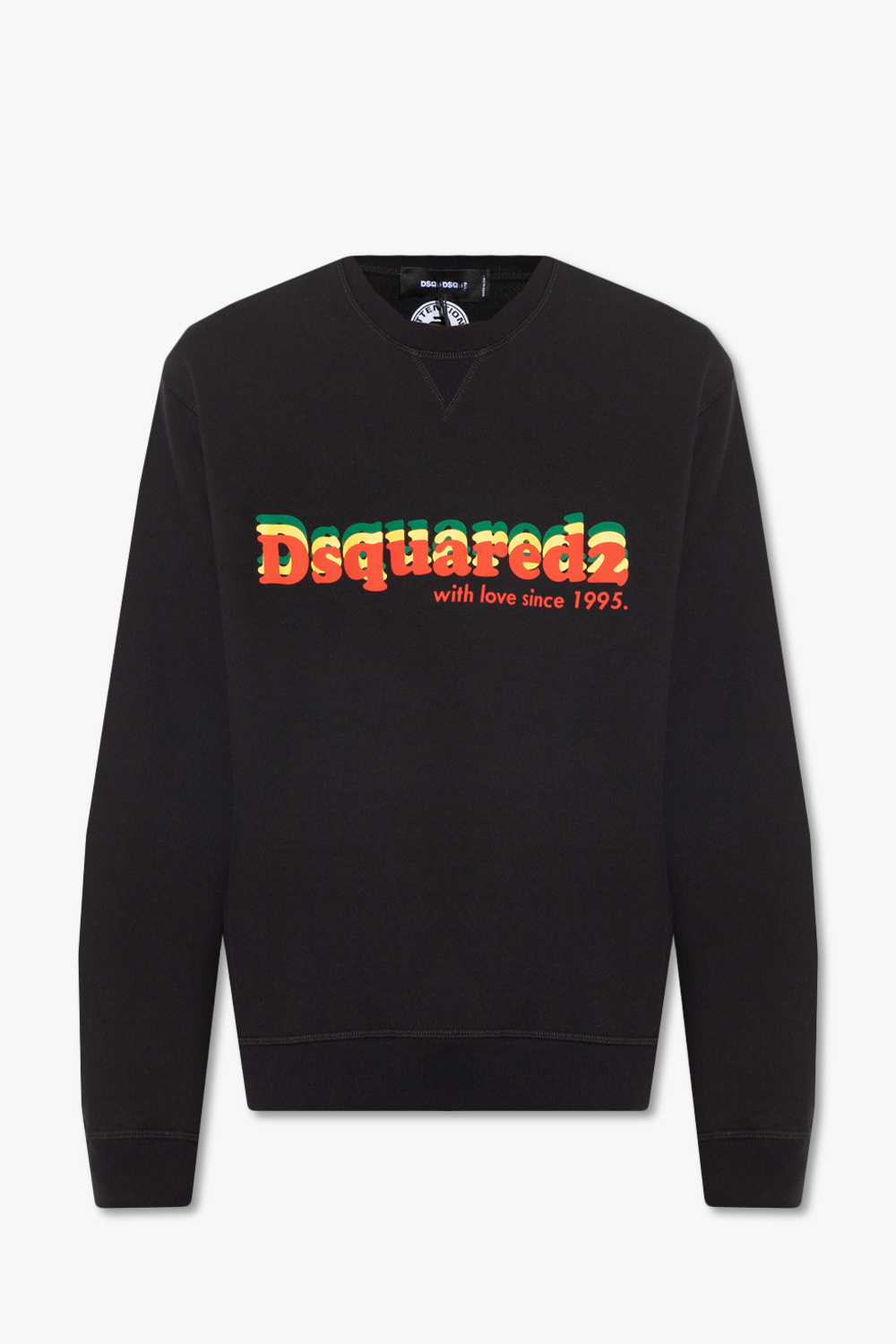 rose print fluid long sleeve shirt SchaferandweinerShops Dsquared2 Sweatshirt with logo Men s Clothing